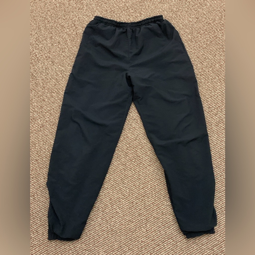 1990s Vtg Natty Black Elasticized Drawstring Ankle Zip Multilayer Athletic Pants